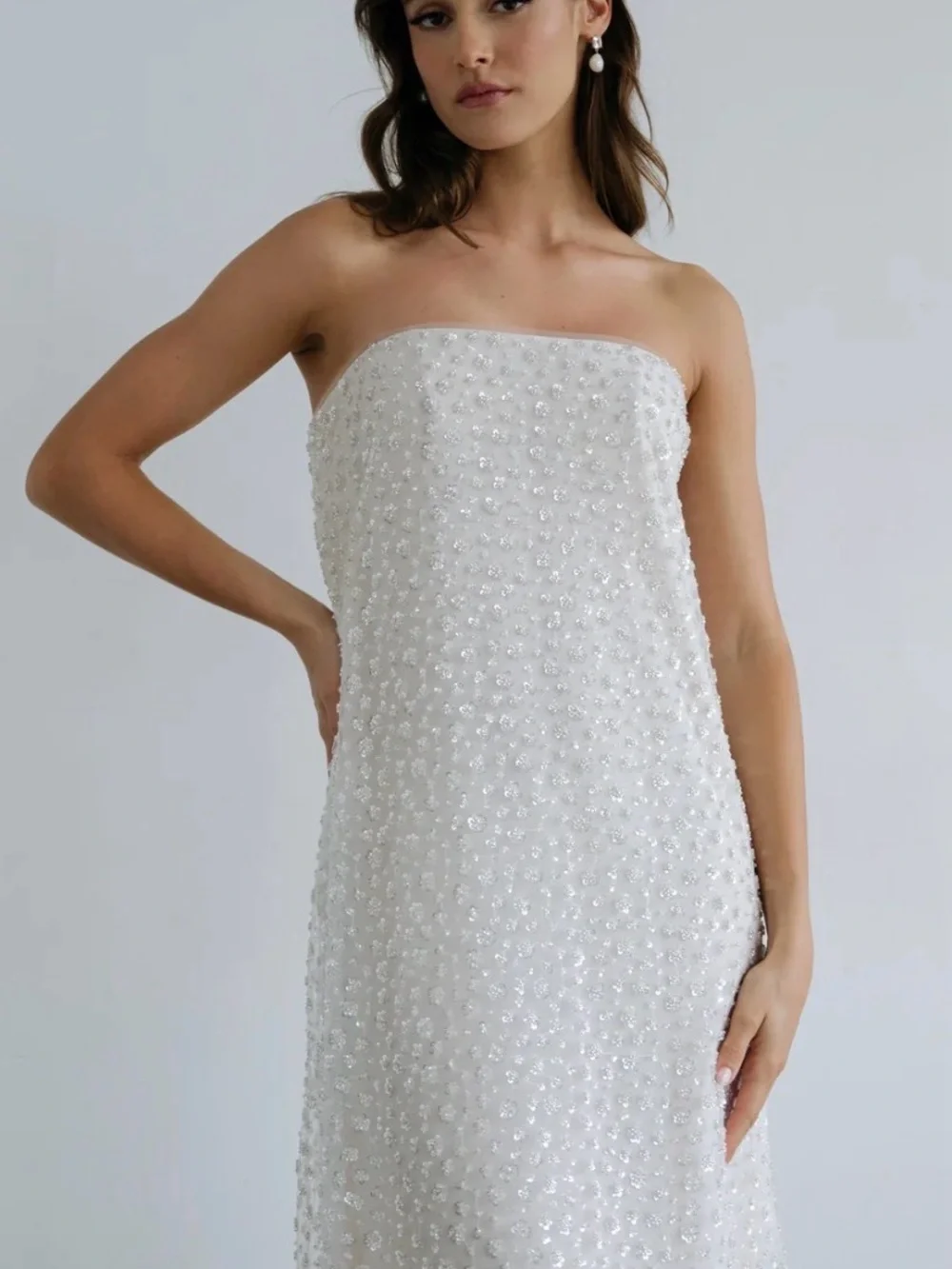 Jenny Yoo Strapless Beaded Dress - size 12 Aaron’s dress
